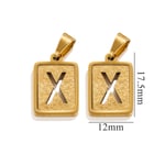 Gold color / 1 Piece Simple Fashionable Style Square Letter X Shape Titanium Steel  Gold Color Unisex Pendant Picture24